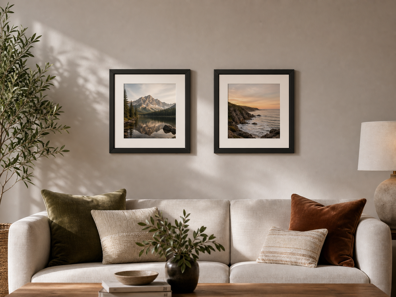 A framed gallery wall suited to wedding photos